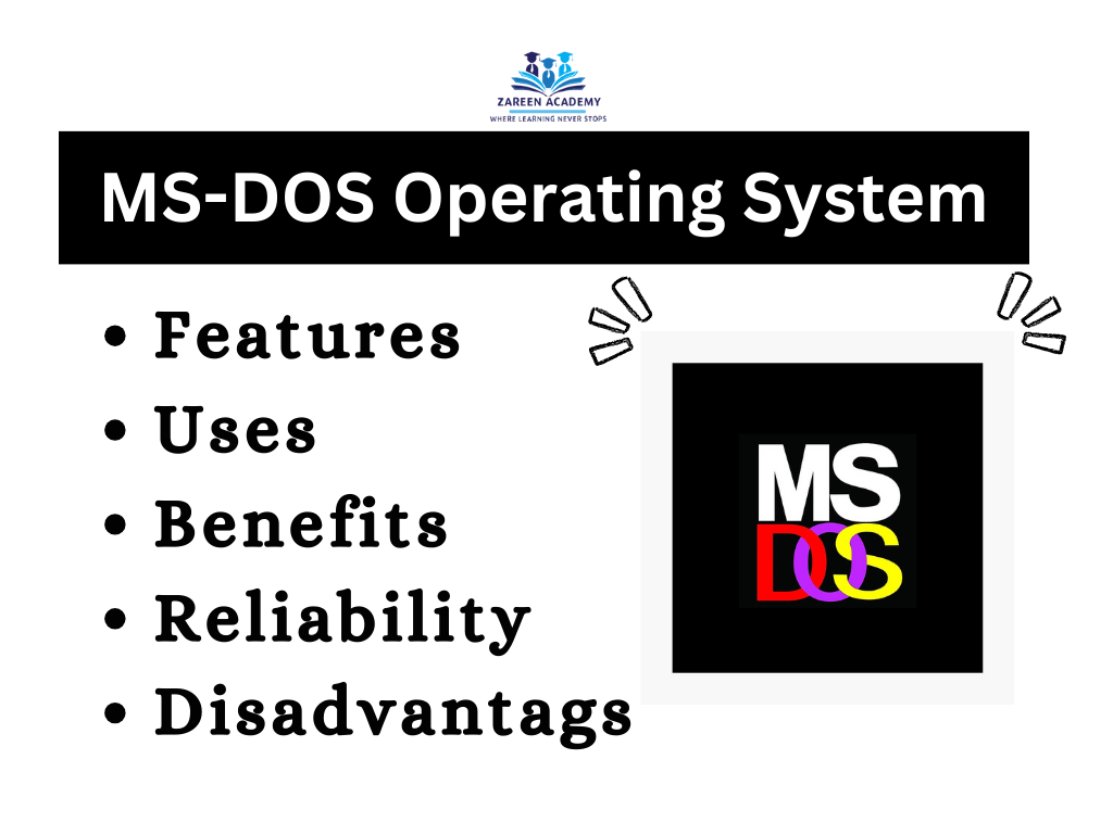 MS-DOS,Microsoft ms-dos,zareenacademy.com